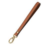 Allzedream Genuine Leather Wrist Strap Replacement for Clutch Bag and Keys, brown, M