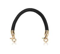 ALLZEDREAM Leather Shoulder Bag Straps Replacement Purse Handbag Braided Handle, Black, 11.8in
