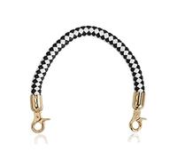ALLZEDREAM Leather Shoulder Bag Straps Replacement Purse Handbag Braided Handle, Black White, 11.8in