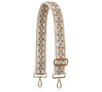 ALLZEDREAM Purse Strap Crossbody Replacement Handbag Shoulder Bag 2" Wide Adjustable Embroidered Lace Sequins, Diamond Beige, 5 cm, Lace Sequins