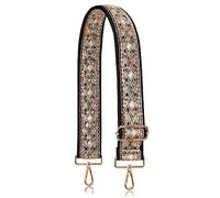 ALLZEDREAM Purse Strap Crossbody Replacement Handbag Shoulder Bag 2" Wide Adjustable Embroidered Lace Sequins, Diamond Black, 5 cm