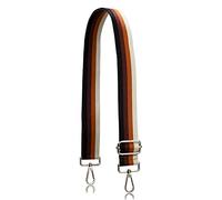 Allzedream Purse Strap Replacement Crossbody Handbag Stripe Wide Adjustable, Brown, Silver Hardware, M, Modern