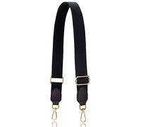 Allzedream Purse Straps Replacement Crossbody Bags Handbag Wide Canvas Leather Adjustable, Black, Gold Hardware, M, Modern