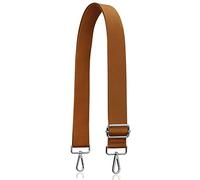 Allzedream Thick Purse Strap Wide Adjustable Replacement Crossbody Bag Handbag, Brown-silvery Hardware, M, Snap