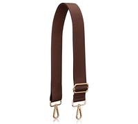 Allzedream Thick Purse Strap Wide Adjustable Replacement Crossbody Bag Handbag, Dark Brown-gold Hardware, Wide:1.5 inch, Modern