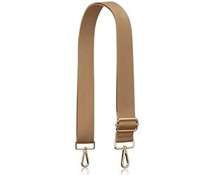 Allzedream Thick Purse Strap Wide Adjustable Replacement Crossbody Bag Handbag, Light Brown-gold Hardware, Wide:1.5 inch, Snap