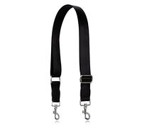 Allzedream Wide Purse Strap Replacement Crossbody Shoulder Bag Adjustable, Black Silver Leather