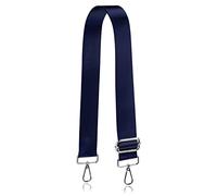Allzedream Wide Replacement Strap for Handbag Shoulder Bag Adjustable, Navy Silver Hardware, Wide:1.5in (3.8cm), Modern