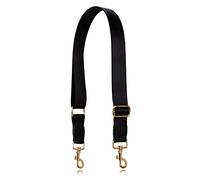 Allzedream Women's Crossbody Bag Wide Strap for Changing, Adjustable Shoulder Bag, Black Gold Leather, M, Modern