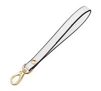 Allzedream Wristlet Strap Genuine Leather Replacement Clutch Purse Key Wrist Lanyard, White, M, Wristlet Strap