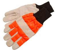 ALM Chainsaw Safety Gloves Left Hand Protection Beige / Orange One Size