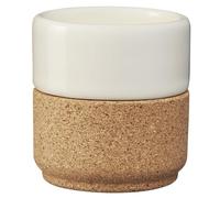 Alma Gémea Ceramic & Cork Espresso Cup, 60ml | Stackable & Modern Handleless Stoneware Mug for a Coffee Shot | Dishwasher & Microwave Safe w/Removable Protective & Insulated Base | Pearl
