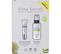 Skin Care Pack - Avocado, Green Tea and Caffeine Eye Contour Cream + Cellular Recovery Anti-Aging Facial Serum, Eye Contour and Facial Serum for All Skin Types ECOCERT COSMOS NATURAL