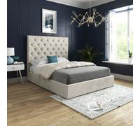 Alma Upholstered Soft Velvet Bed Frame - Cream