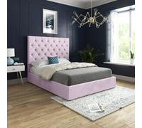 Alma Upholstered Soft Velvet Pink Bed Frame