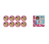 ALMACENESADAN 8435510347413 4741, Disney Doctora Jugutes, Doc McStuffins Pack Composed of 8 Cardboard Plates 23 cm and 20 Paper Napkins 33 x 33 cm, Ideal for Parties and Birthdays