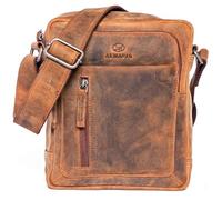 ALMADIH Finn Leather Shoulder Bag Premium Cowhide Leather - Compact Messenger Shoulder Bag Leisure Bag City Bag Tablet Leather Bag Small Men Women Unisex Bag Vintage, Finn Vintage