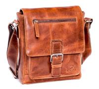 ALMADIH Leather Shoulder Bag LUIS Premium Cowhide Leather - Compact Messenger Shoulder Bag Leisure Bag City Bag Tablet Leather Bag Small Men Women Unisex Bag Vintage, Luis Deluxe, Außenmaße ca.: