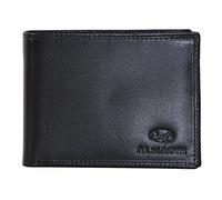 ALMADIH Leather Wallet Landscape Format 15 Card Slots with Gift Box P2Q Black Premium Cow Leather - Men Purse Credit Card Case Holder Coin Storage pouche ID Window Note case Genuine (P2Q Black)