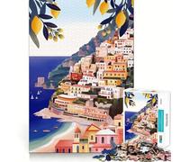 Almafi Coast Jigsaws 1000 Pieces for Adults Memory Boost Game Professional Grade Cutting Heartwarming Gathering Activity (38x26cm)