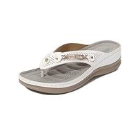 ALMAK Women's Soft Cushion Flip Flops Casual Orthotics Sandals Arch Support Flat Women's Wedge Sandals Bohemia Beach Slipper