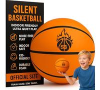 ALMALABY Silent Basketball - Indoor Ball Size 7 Airless Stealth Training for Kids Youth Quiet Dribble Rock Shoot Noiseless Bounce Soft PU Foam Soundless Sports Gift Game