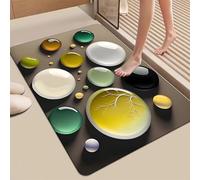 ALMASI 3D Pebbles Bath Mat Rugs, Diatomaceous Earth Bathroom Rug Fit Under Door Rubber Non-Slip Absorbent Bathroom Mat for Tub and Shower Sink(A,40 * 60cm)
