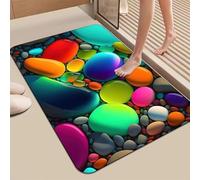 ALMASI 3D Pebbles Bath Mat Rugs, Diatomaceous Earth Bathroom Rug Fit Under Door Rubber Non-Slip Absorbent Bathroom Mat for Tub and Shower Sink(L,40 * 60cm)