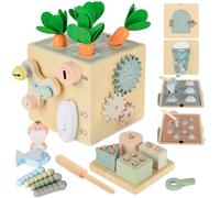 Almaxi Montessori Toys for 1+ Year Old, Wooden Toys, Shape Sorter Toddler Toys, Learning Educational Toy, Fine Motor Skills Toys for 1-3 Year Old Boy Girl, 1st Birthday Baby Chirstmas Gifts