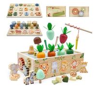 Almaxi Wooden Toys for 1 2 3 Year Old Boys Girls,9 IN 1 Baby Toys 1 year old, Safari Montessori Toddler toys Easter Birthday for 1 2 3 Year Old Boys Girls