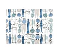 Almedahls Picknick placemat 34x45 cm 2-pack Blue-beige