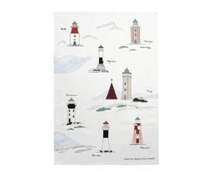 Almedahls Swedish lighthouses kitchen towel 47x70 cm White-multi