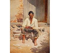 Almeida Junior Caipira Cutting Tobacco Art Print Canvas Premium Wall Decor Poster Mural