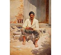 Almeida Junior Caipira Cutting Tobacco Large Art Print Poster Wall Decor Premium Mural