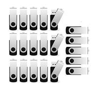 ALMEMO 20 Pack 4GB Bulk USB 2.0 Flash Drives Thumb Drive Swivel Memory Stick JumpDrive, 4 GB, Black