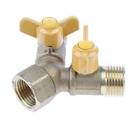 Almencla 1/2 inch Propane Tank Y Splitter Tee Quick Connect Adapter with Valve Three Way Connector Fitting for Gas Stove, BBQ Grill, Burner, Brass
