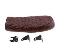 Almencla Universal Brat Diamond Flat Cafe Racer Seat Vintage Motorcycle Saddle - Brown