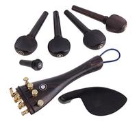 Almencla Violin Ebony Chinrest Tailpiece Tuning Peg W/Tailgut