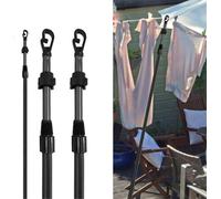 Almineez 2 Galvanised Washing Line Prop Outdoor Galvanised Extendable Pole Clothes Laundry Garden