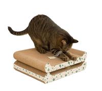 Almineez 2 x Cat Scratching Board with Catnip - Reversible Corrugated Cardboard Scratch Pad for Indoor Cats, Furniture Protector & Lounger - Durable Holiday Design Cat Scratcher