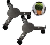 Almineez 2 x Plant Caddy Stand on Wheels Extendable Trolley Large Heavy Duty Plant Pot Holder in Grey Almineez Grey