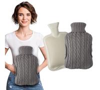 Almineez 2L Hot Water Bottle Body Warmer with Hand Warming Pocket - for Back Neck Shoulder Leg Arthritis Pain Relief Aches Cramp (Grey)