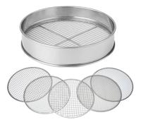 Almineez 5in1 Stainless Steel Soil Sieve Compost Set Garden Sifter Mesh Screens in Silver Almineez Silver