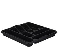 Almineez 7 Compartment Cutlery Tray Kitchen Drawer Organiser BPA Free Utensils Spoon Fork Holder Plastic Storage Rack Kitchen Tableware Flatware Multipurpose Divider Sliding Tidy