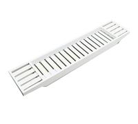 Almineez Bamboo Bath Caddy Tray Table Bathroom Shelf Organiser Storage White Almineez White
