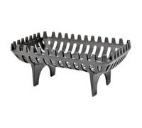 Almineez Cast Iron Fire Grate 39 x 18 x 28 cm - Heavy Duty Fireplace Log Basket, Raised Fire Grate for Wood & Solid Fuel Log Holder, Durable High Heat Resistant Indoor & Outdoor Fire Pit Grate
