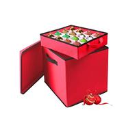 Almineez Christmas Tree 64 Bauble Decorations Box Bag Holder With 4 Removable Trays Storage Multipurpose Ornaments Organiser With Carry Handles Xmas