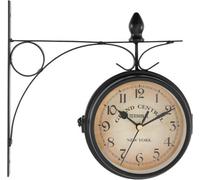 Almineez Double Sided Wall Clock Outdoor Garden Clock Train Station Clock Vintage Wall Mounted