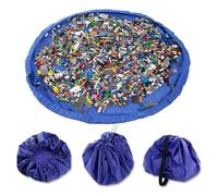 Almineez Large 2 in 1 Toy Play Mat and Storage Bag - Huge Kids Playmat with Inner Mesh Pockets, Drawstring Closing and and Shoulder Carry Strap Handles