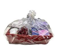 Almineez Large Make Your Own Hamper Kit Gift Hamper Basket Wicker Basket Christmas Wedding Birthday Easter Hamper Kit Customise Festive Gift DIY Hampers with Ribbon Hamper Baskets Rectangle (Red)